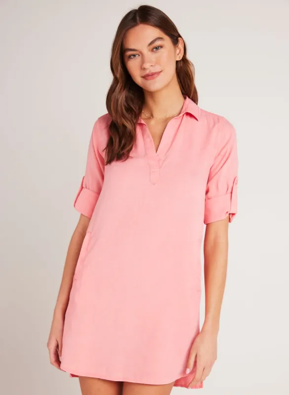 Long Sleeve A-Line Shirt Dress - Blossom Pink sold by Bella Dahl