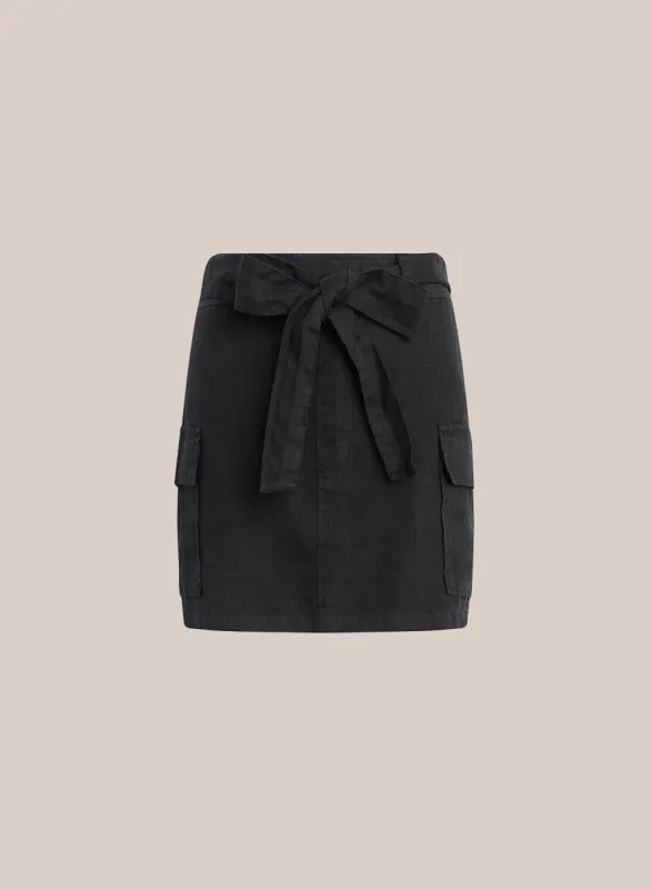 Linen Cargo Mini Skirt - Black sold by Bella Dahl
