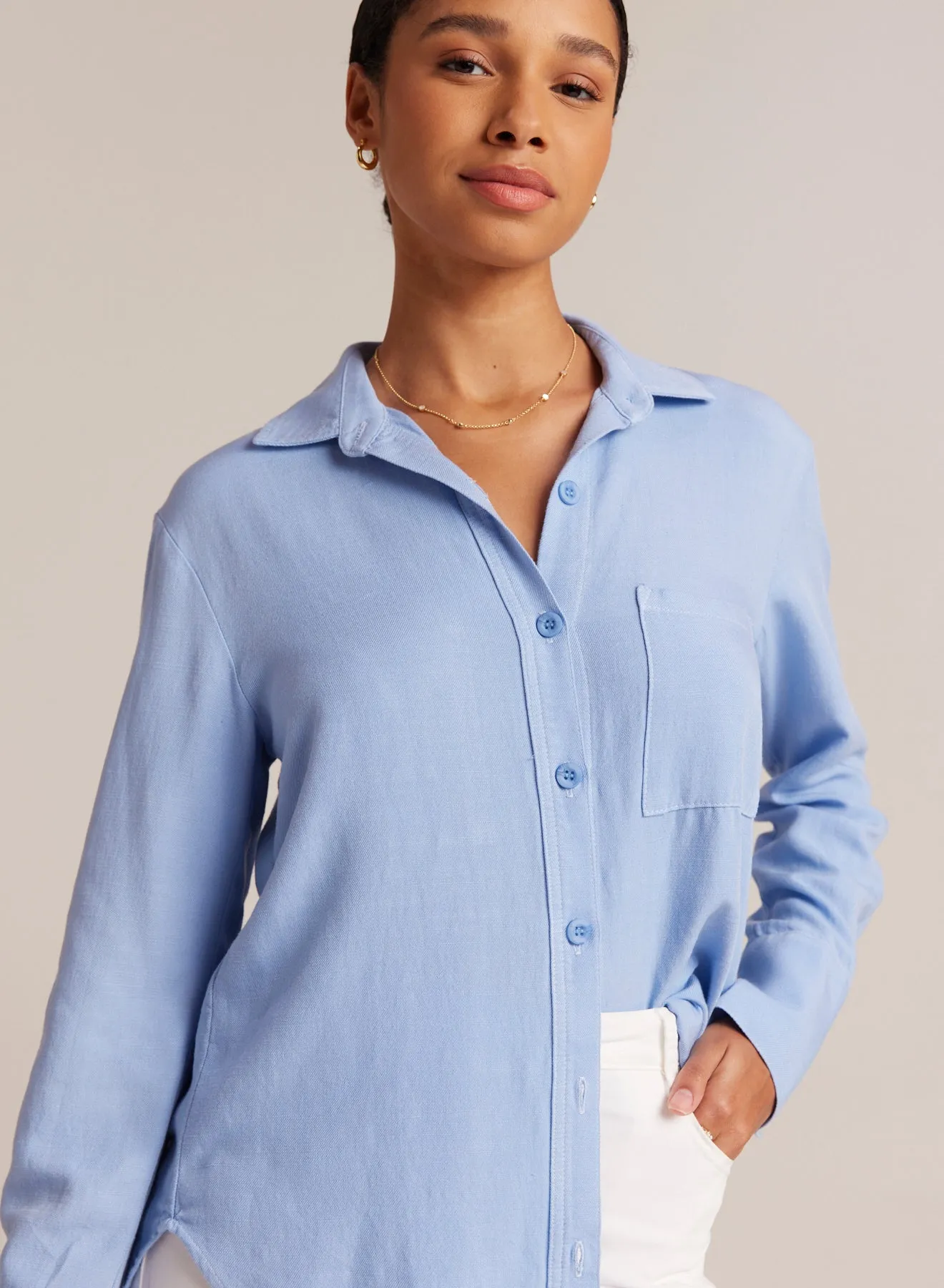 Single Pocket Shirt - Fresh Sky sold by Bella Dahl product image thumbnail 3