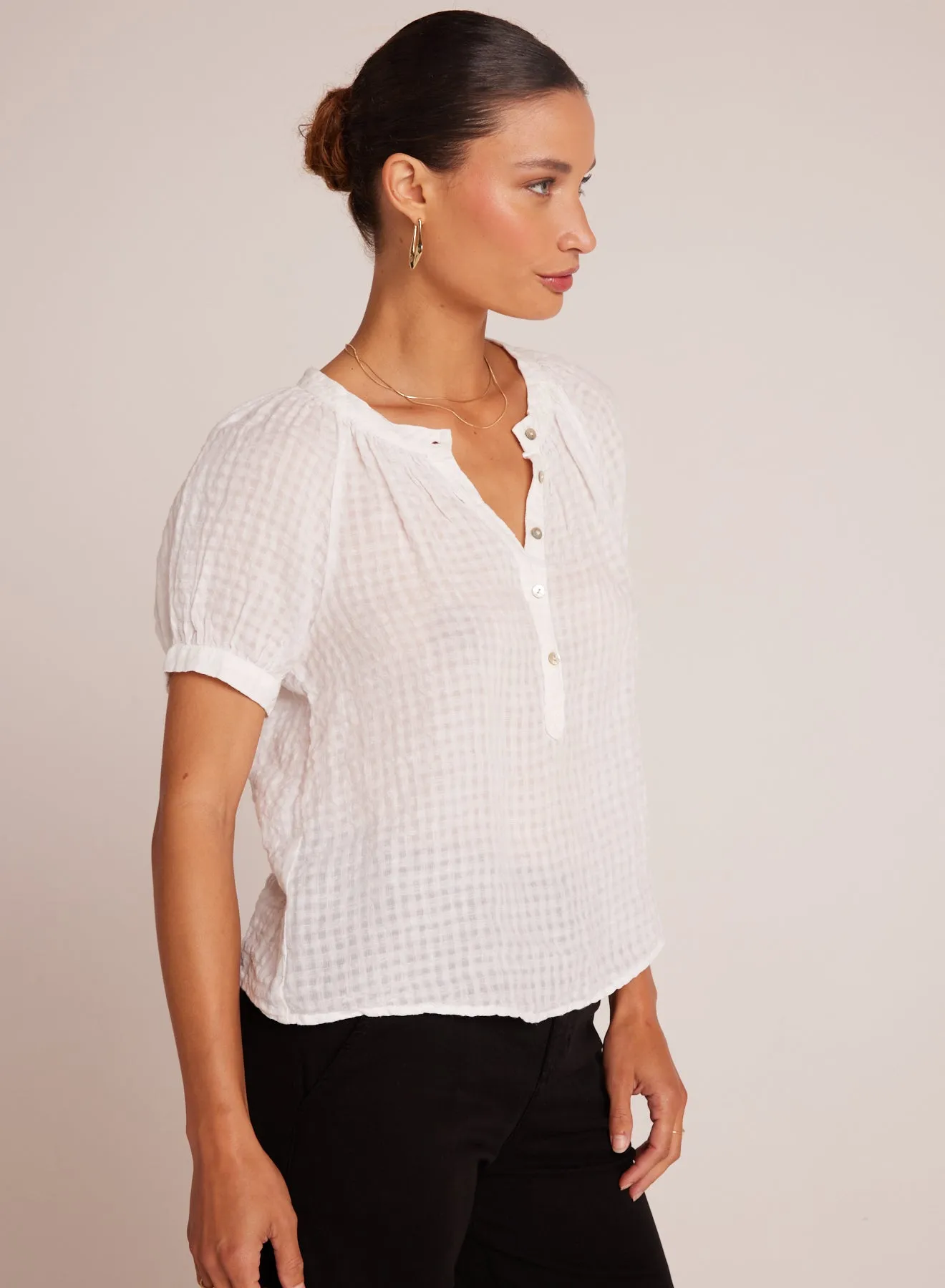 Short Sleeve Raglan Pullover - White sold by Bella Dahl product image thumbnail 3