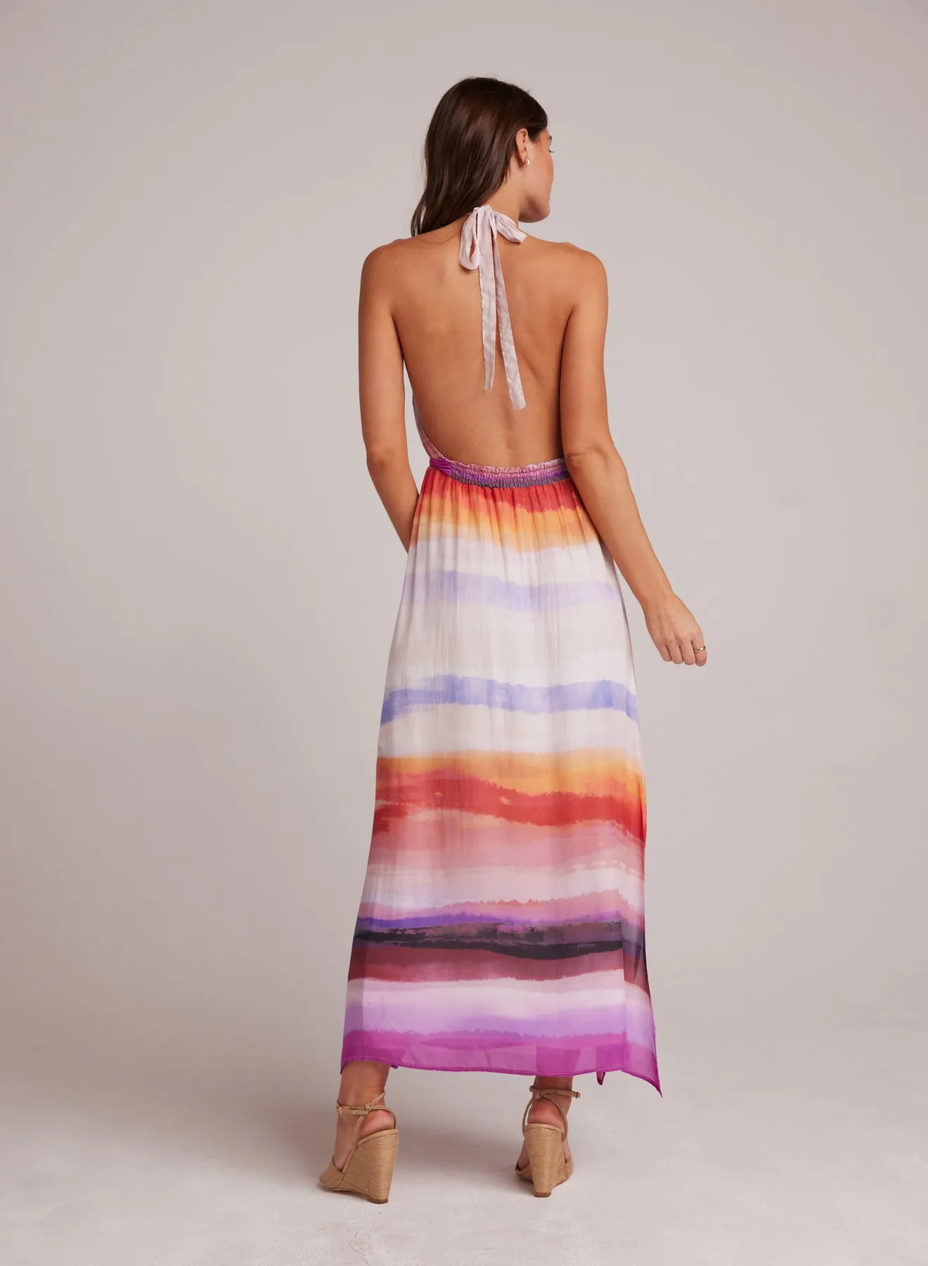 Smocked Waist Halter Midi Dress - Canyon Stripe Print sold by Bella Dahl product image thumbnail 2