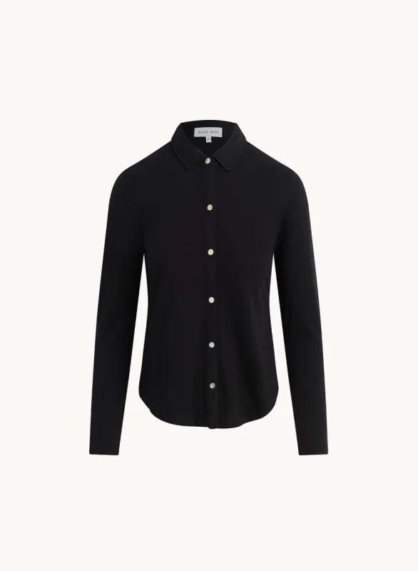 Long Sleeve Knit Button Down - Black sold by Bella Dahl