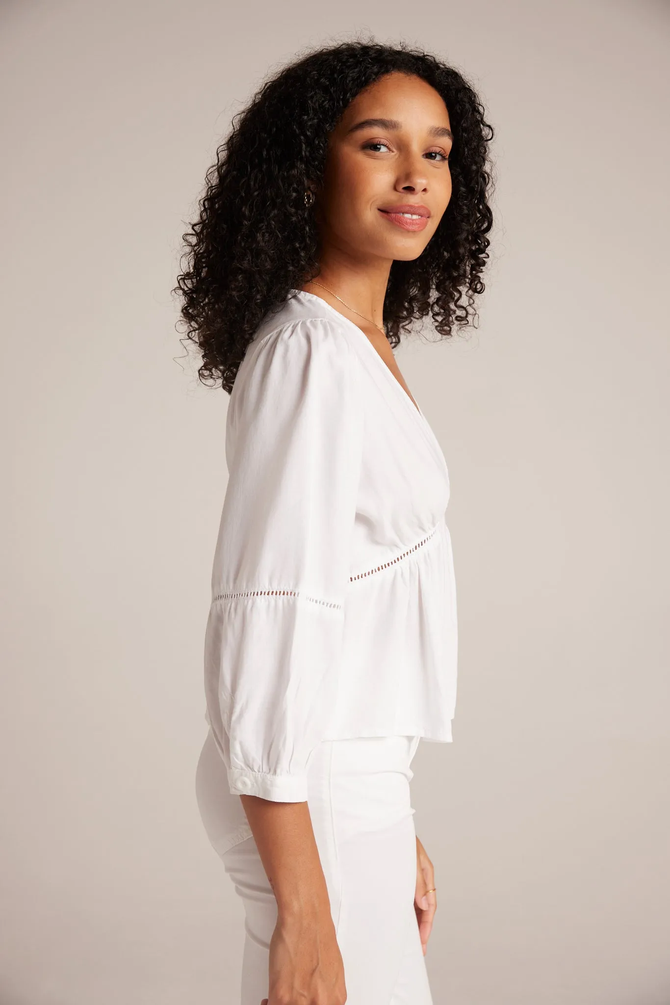 Ladder Trim Peplum Top - White sold by Bella Dahl product image thumbnail 3