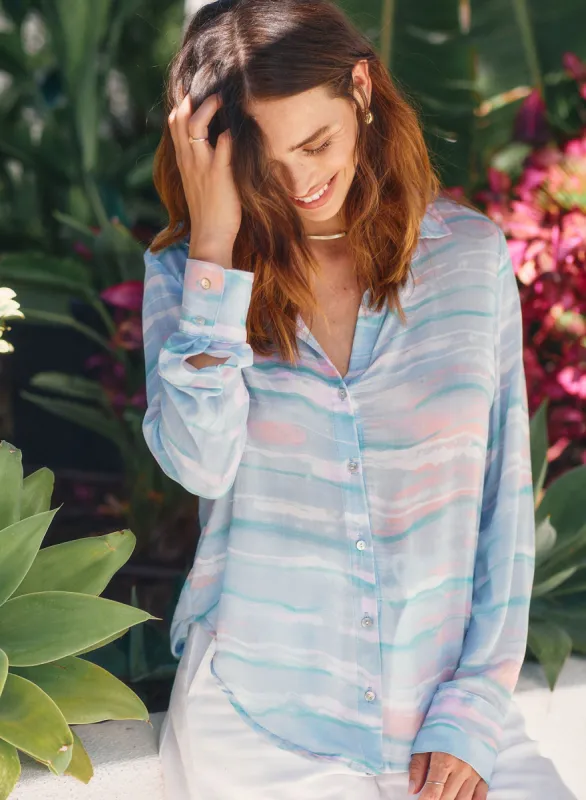 Classic Flowy Button Down - Milos Stripe  Print sold by Bella Dahl