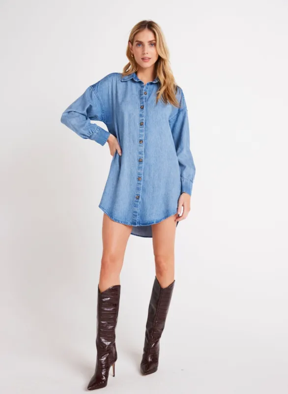 Button Front Shirt Dress- Vintage Horizon Wash sold by Bella Dahl