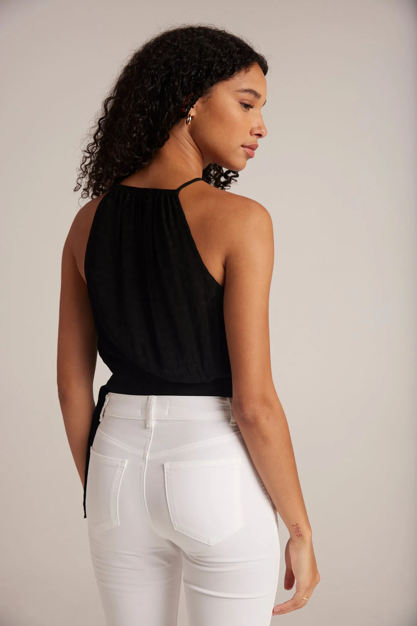 Side Tie Button Halter - Black sold by Bella Dahl product image thumbnail 2