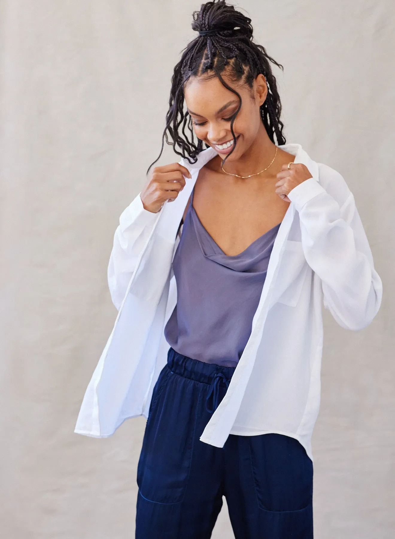 Two Pocket Classic Button Down - White sold by Bella Dahl product image thumbnail 4