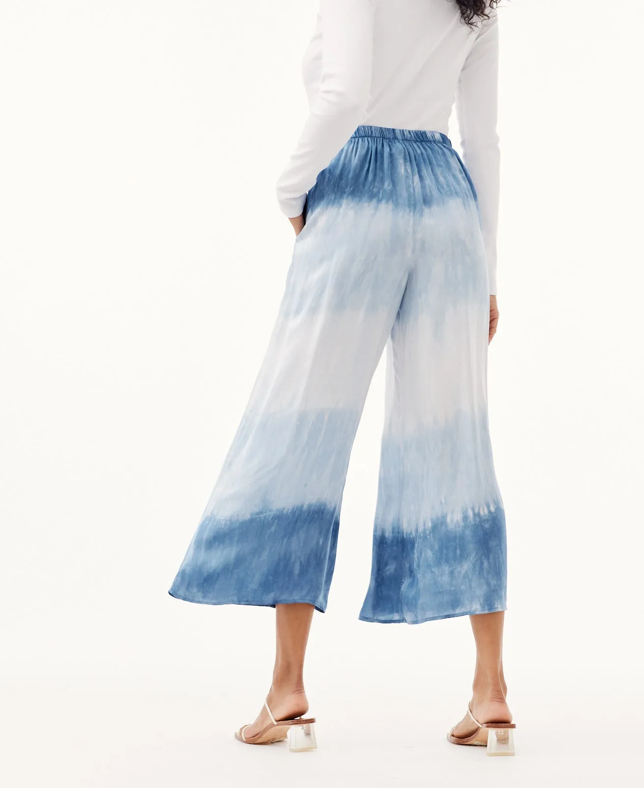 Flowy Tie-Dye Wide Leg Pants- Mykonos Stripe Dye sold by Bella Dahl product image thumbnail 2