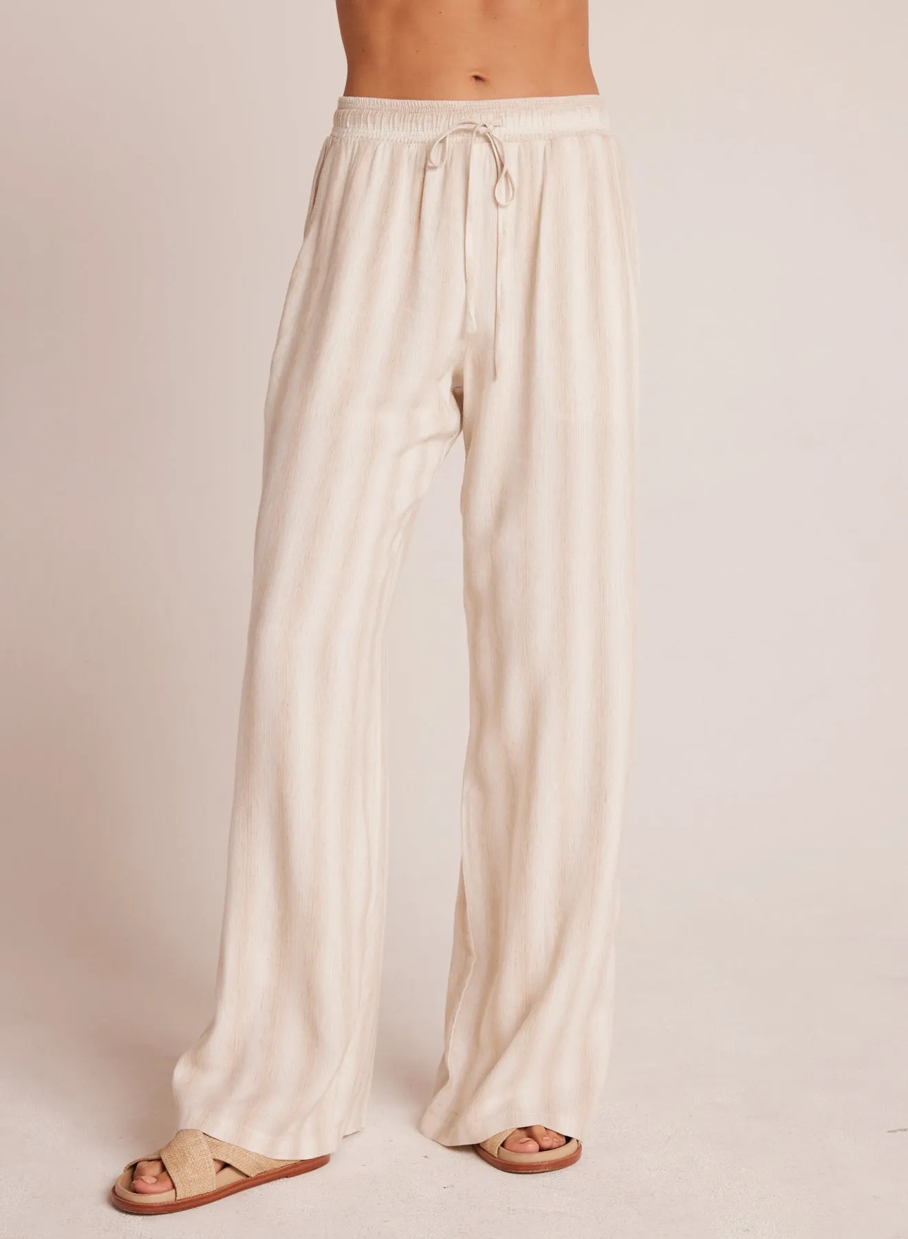 Side Slit Wide Leg Pant - Playa Sand Stripe sold by Bella Dahl product image thumbnail 2