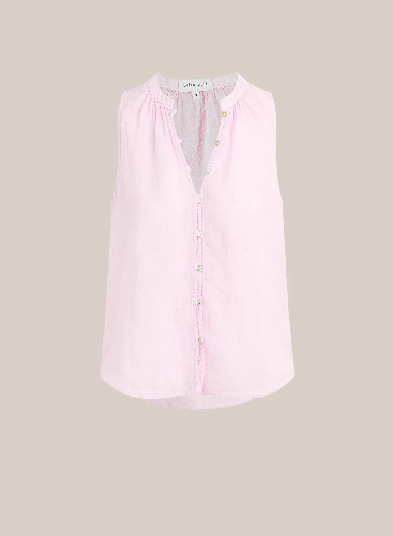 Sleeveless Shirred Shoulder Blouse - Light Orchid sold by Bella Dahl