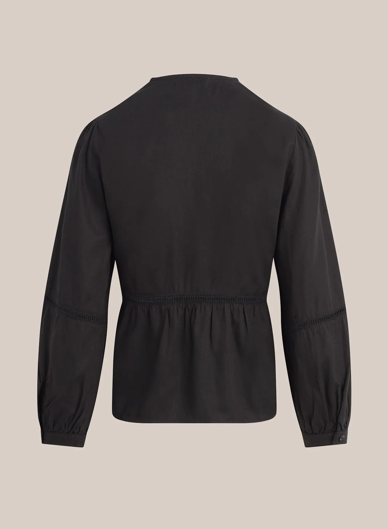 Ladder Trim Peplum Top - Black sold by Bella Dahl product image thumbnail 2