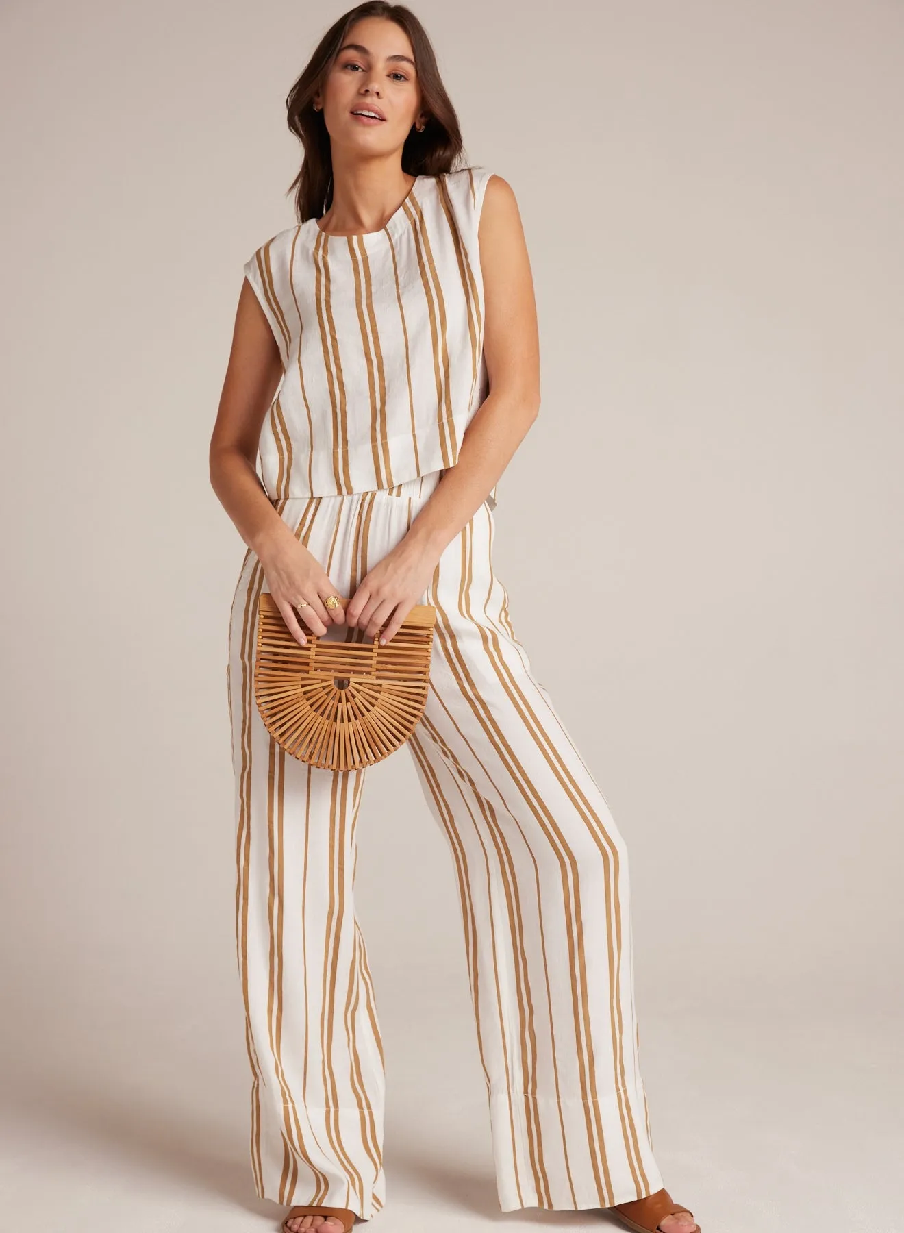 Boxy Button Back Top - Redwood Stripe sold by Bella Dahl product image thumbnail 4