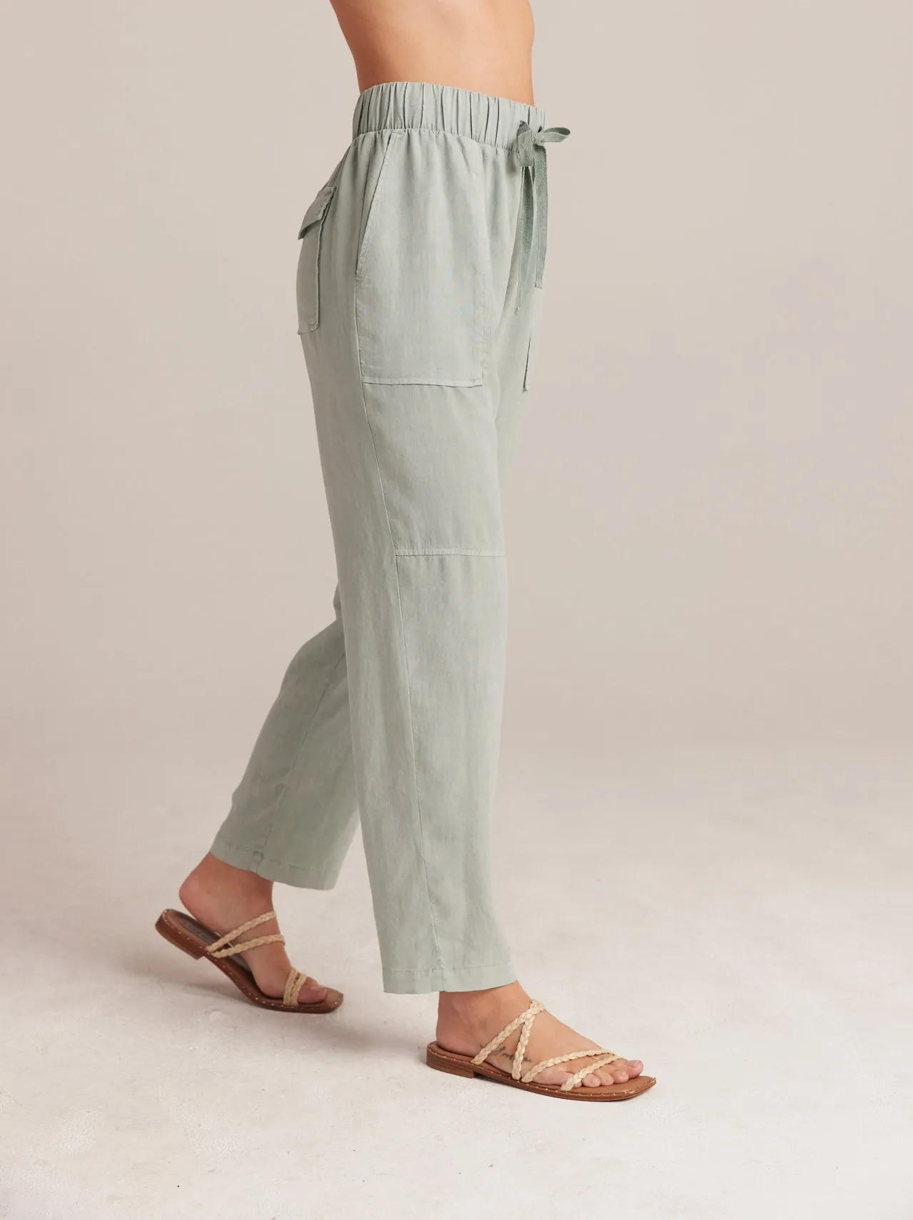 Utility Tie Waist Trouser - Oasis Green sold by Bella Dahl product image thumbnail 3