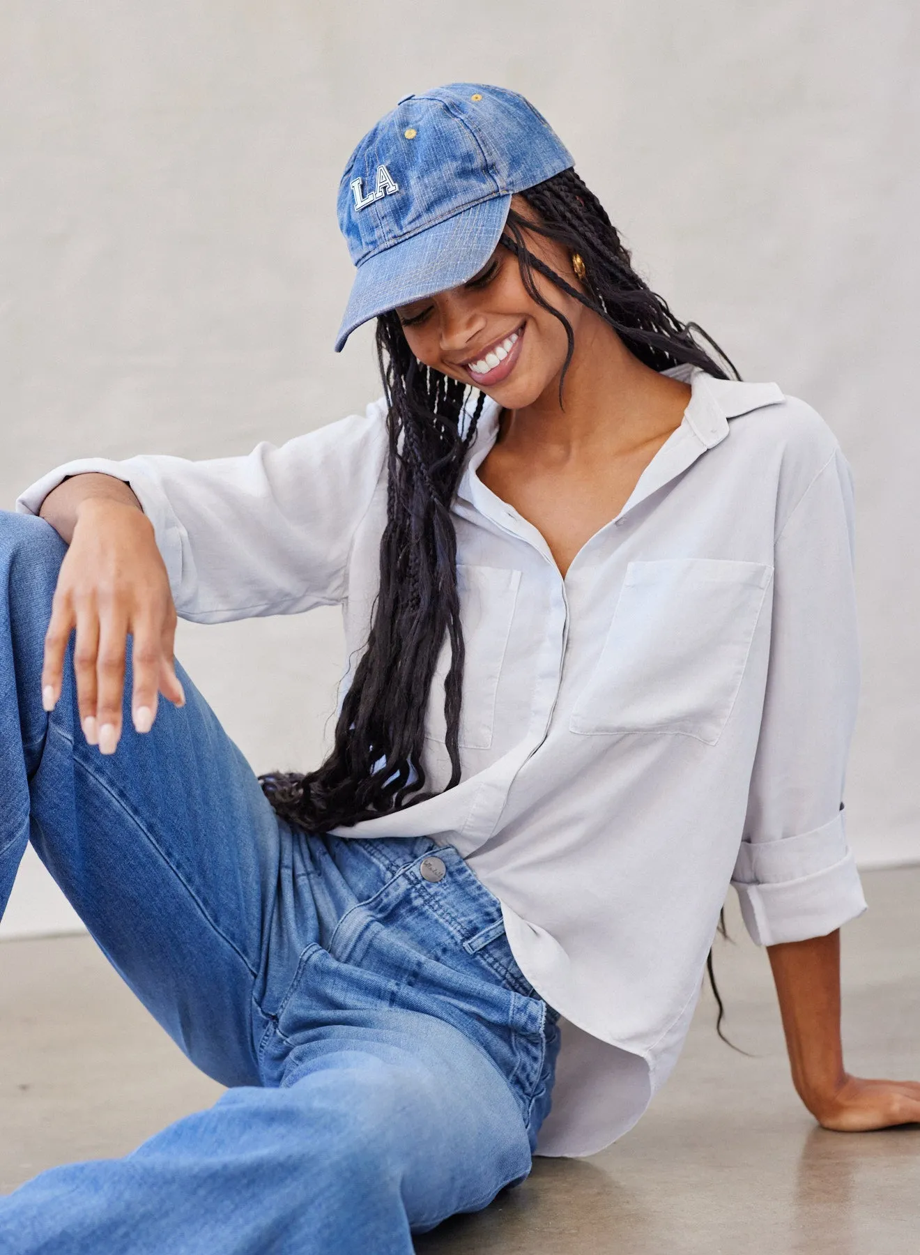 Two Pocket Classic Button Down - Foggy Sky sold by Bella Dahl product image thumbnail 4