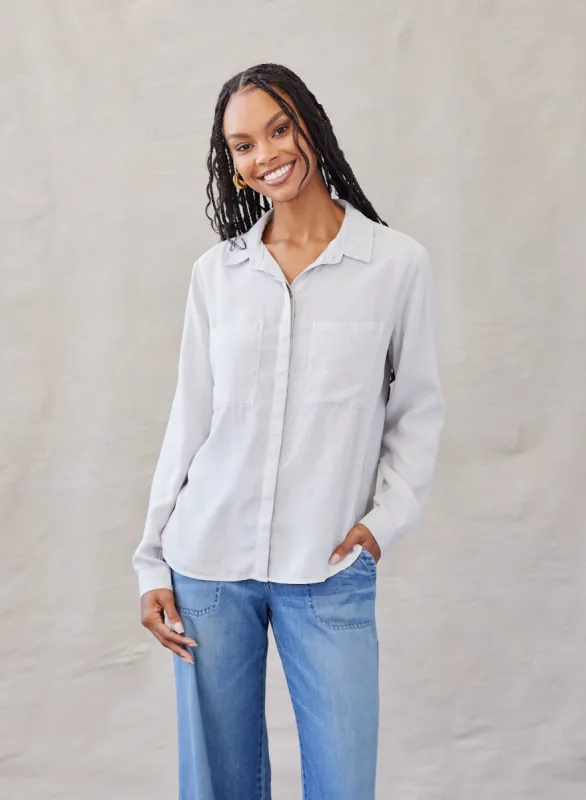 Two Pocket Classic Button Down - Foggy Sky sold by Bella Dahl