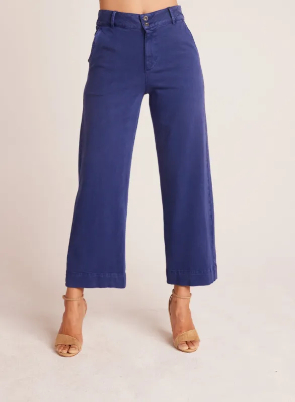 Saige Wide Leg Crop - Tropical Navy sold by Bella Dahl