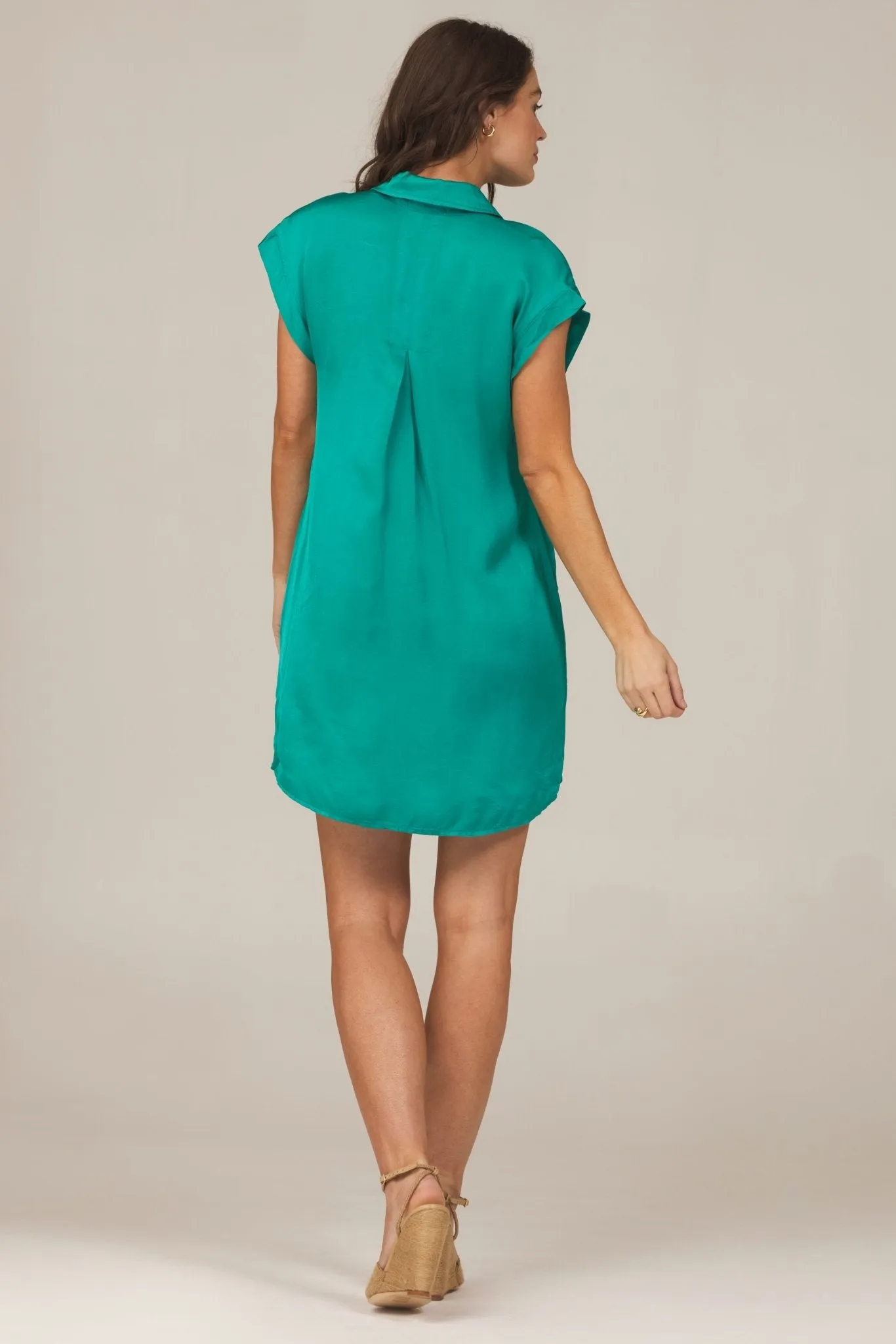 Cap Sleeve V-Neck Dress - Tropical Teal sold by Bella Dahl product image thumbnail 2