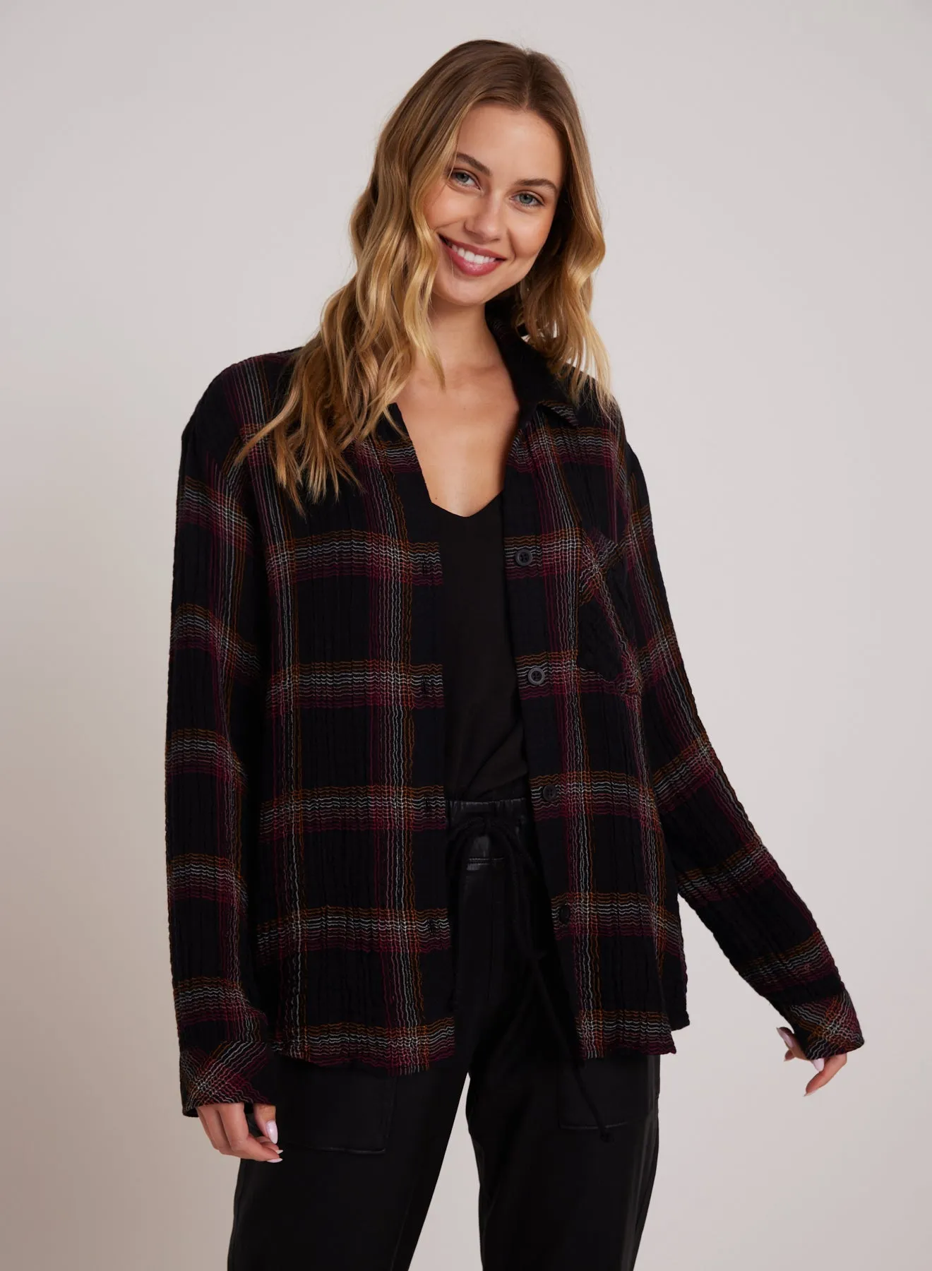 Oversized Shirt with Pocket - Autumn Sunset Plaid sold by Bella Dahl