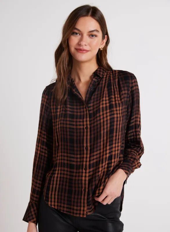 Pleated Button Down Shirt - Autumn Ember Plaid sold by Bella Dahl