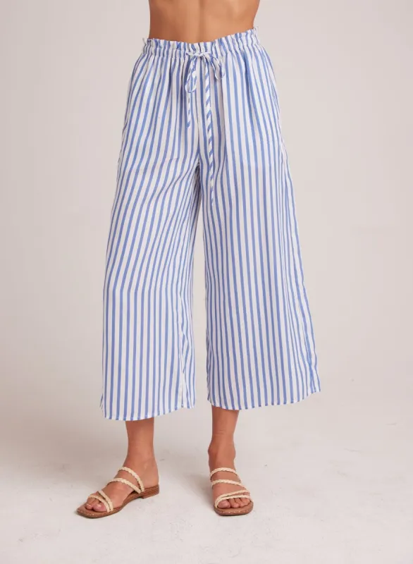 Ruffle Waist Wide Leg Crop - Bahia Breeze Stripe sold by Bella Dahl