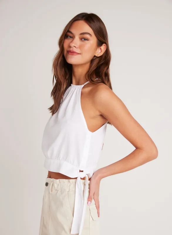 Cropped Side Tie Halter - White sold by Bella Dahl