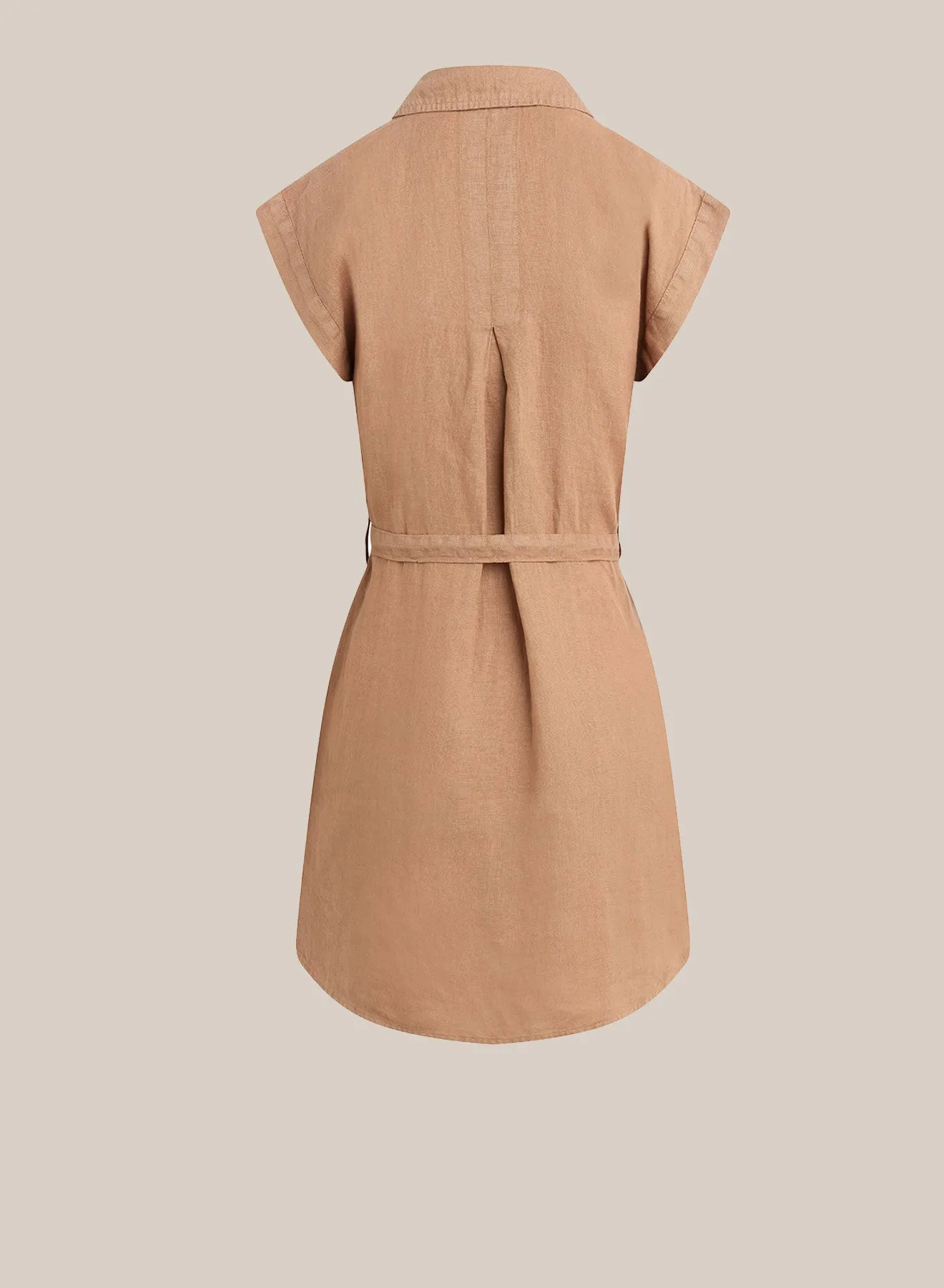 Belted Linen Shirt Dress- Desert Brown sold by Bella Dahl product image thumbnail 2