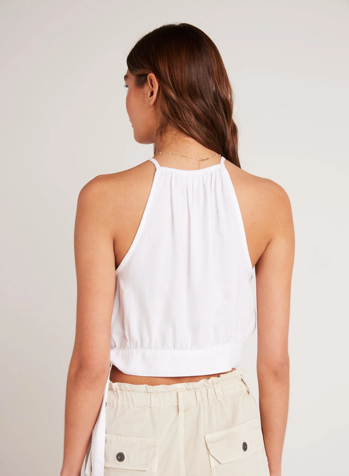 Cropped Side Tie Halter - White sold by Bella Dahl product image thumbnail 3