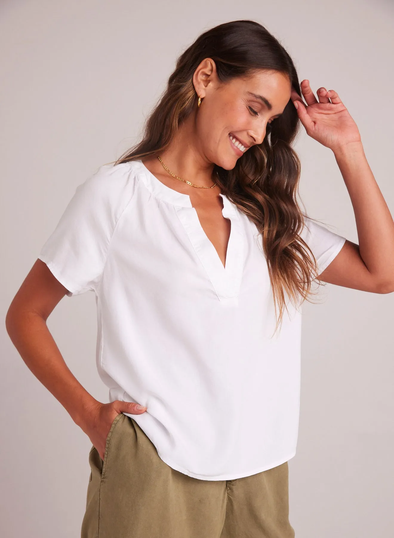 Flowy Short Sleeve Pullover - White sold by Bella Dahl product image thumbnail 3