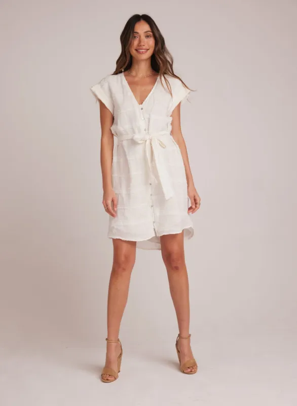 Belted Cap Sleeve Dress - White sold by Bella Dahl