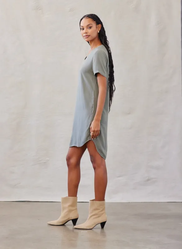 V-Neck Tee Dress - Soft Army sold by Bella Dahl