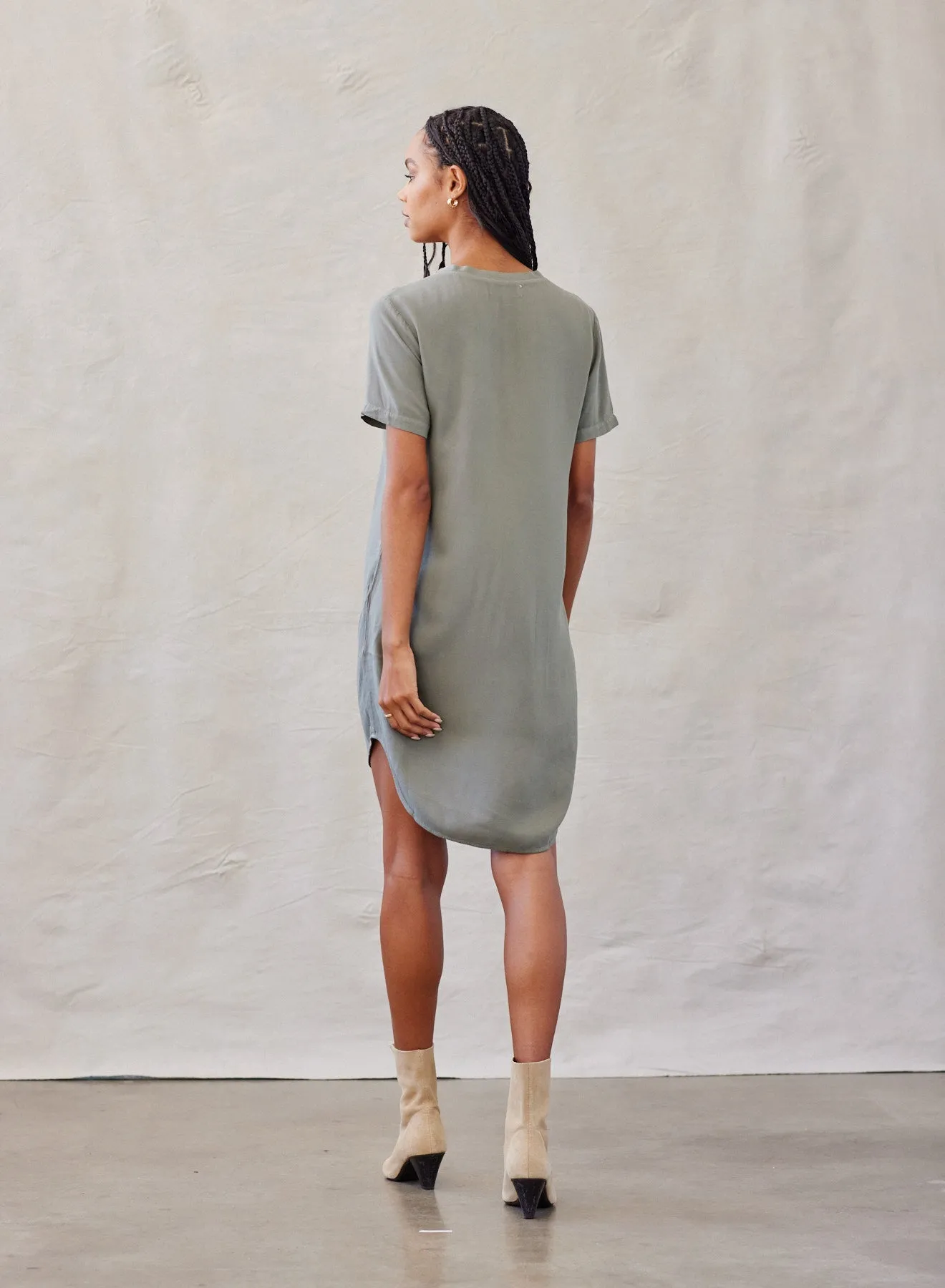 V-Neck Tee Dress - Soft Army sold by Bella Dahl product image thumbnail 2