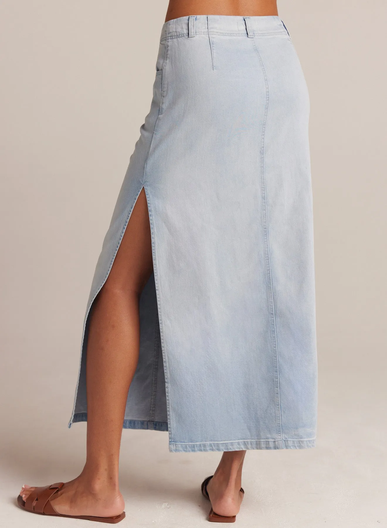 Indigo Side Slit Skirt - Ocean Mist Wash sold by Bella Dahl product image thumbnail 4