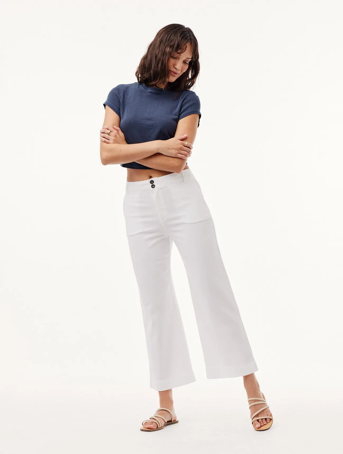 Saige Wide Leg Crop - White sold by Bella Dahl product image thumbnail 2