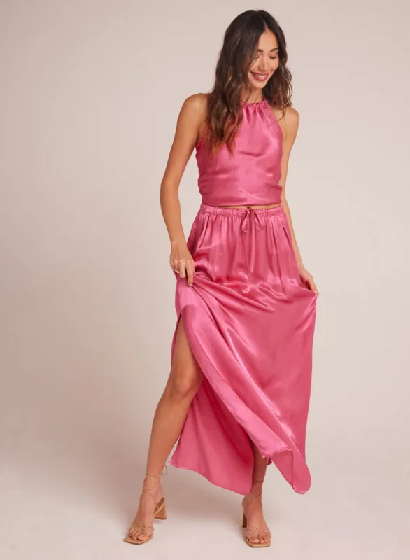 Pleat Front Maxi Skirt - Tidal Pink sold by Bella Dahl