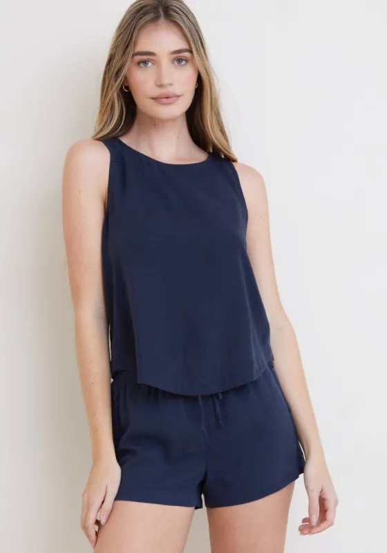 Button Side Tank - Endless Sea sold by Bella Dahl