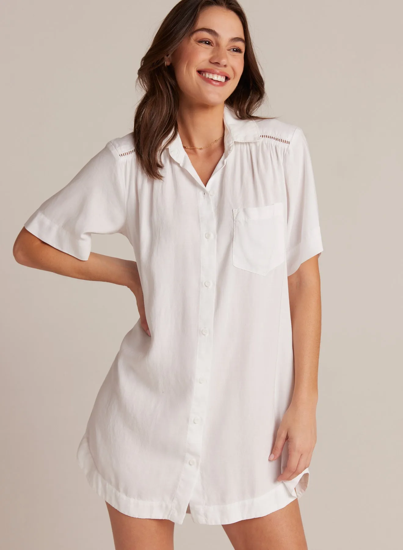 Ladder Trim Shirt Dress - Black sold by Bella Dahl product image thumbnail 4