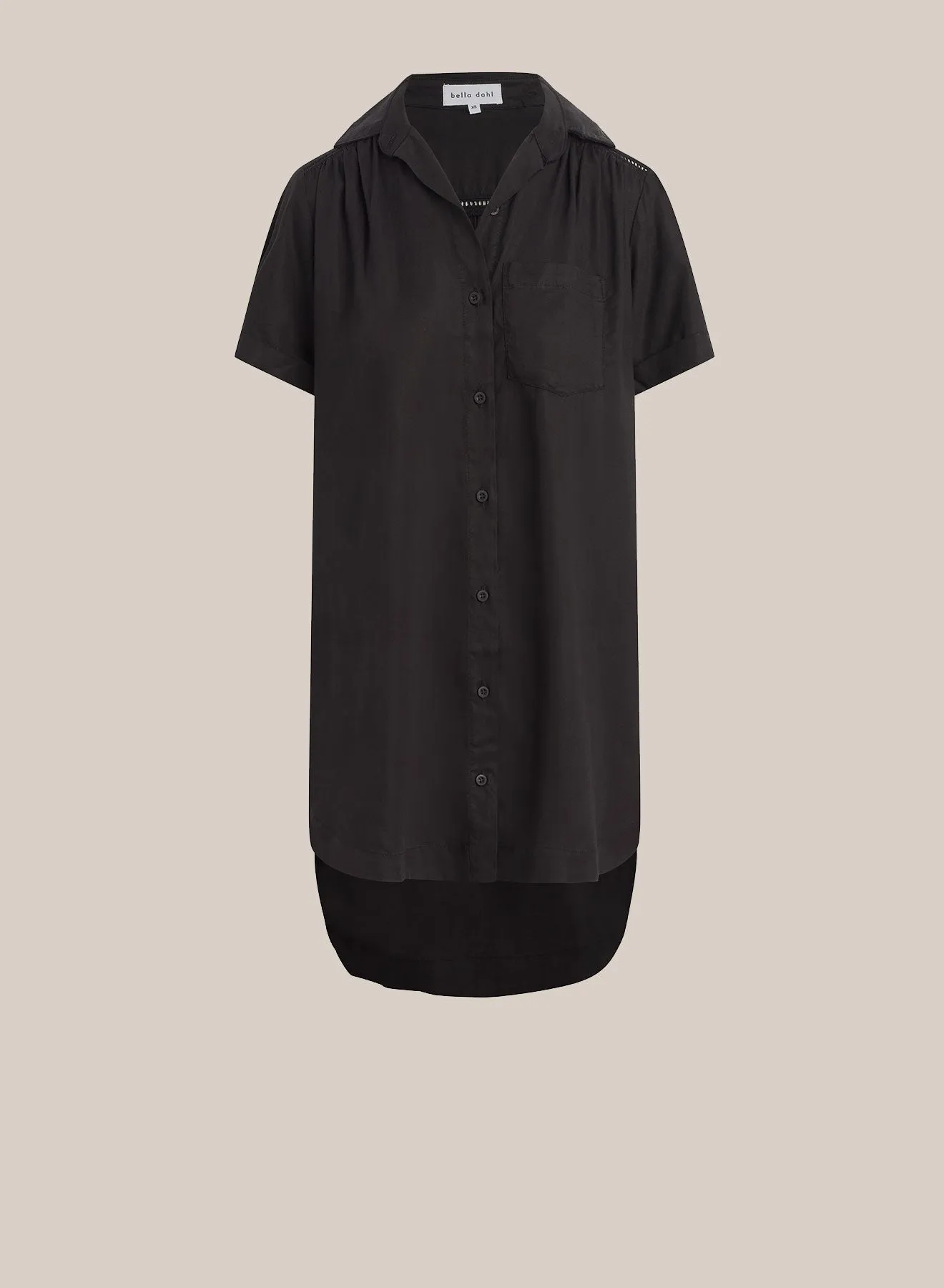 Ladder Trim Shirt Dress - Black sold by Bella Dahl