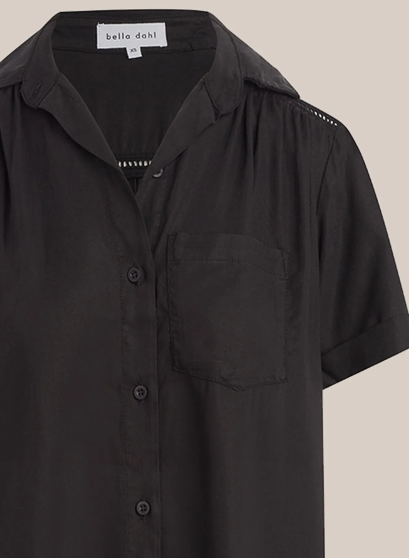 Ladder Trim Shirt Dress - Black sold by Bella Dahl product image thumbnail 3