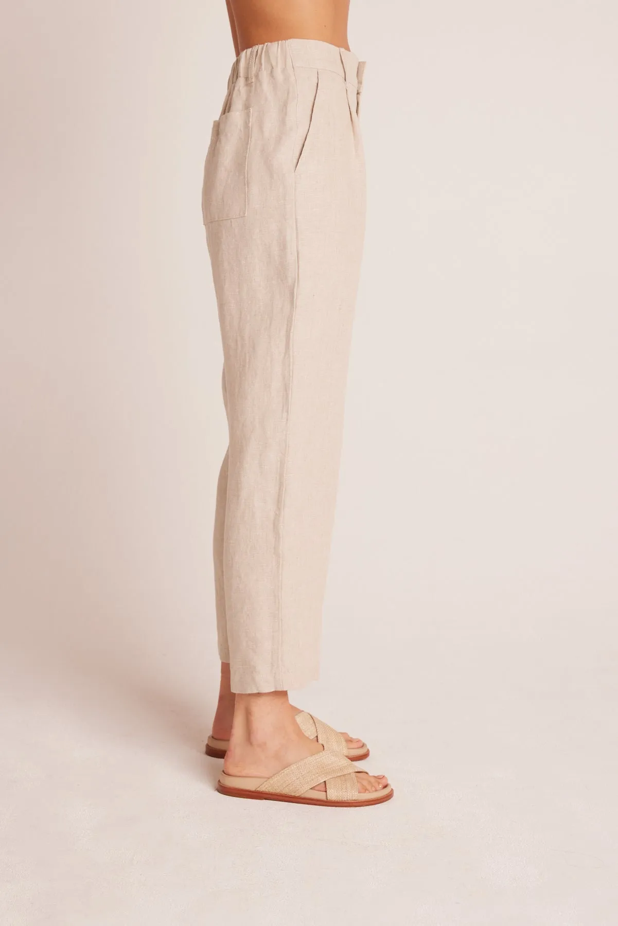 Relaxed Pleat Front Trouser - Linen Sand sold by Bella Dahl product image thumbnail 4