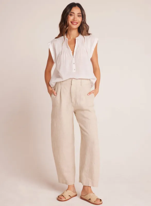 Relaxed Pleat Front Trouser - Linen Sand sold by Bella Dahl