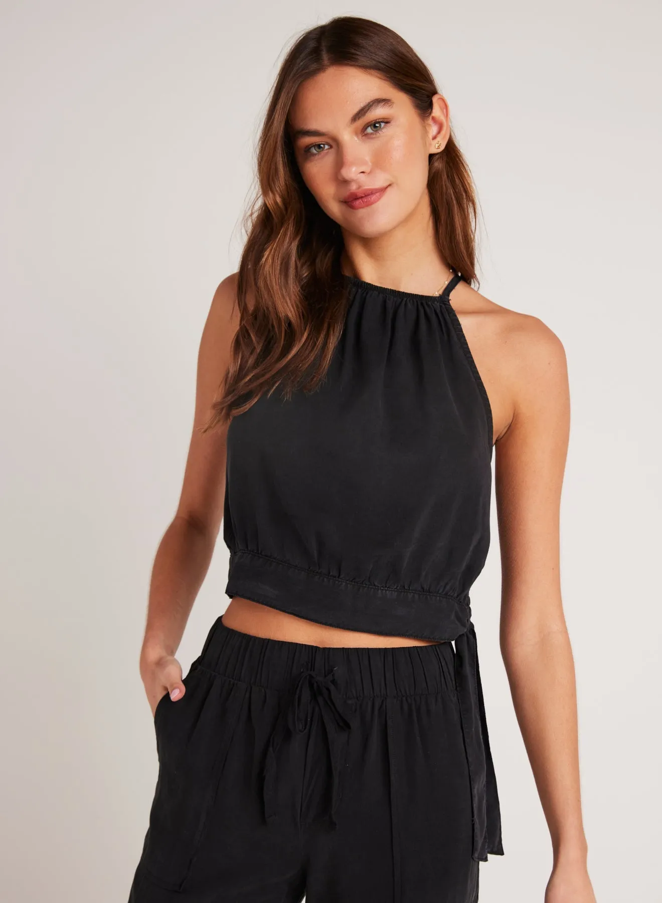 Cropped Side Tie Halter - Black sold by Bella Dahl product image thumbnail 2
