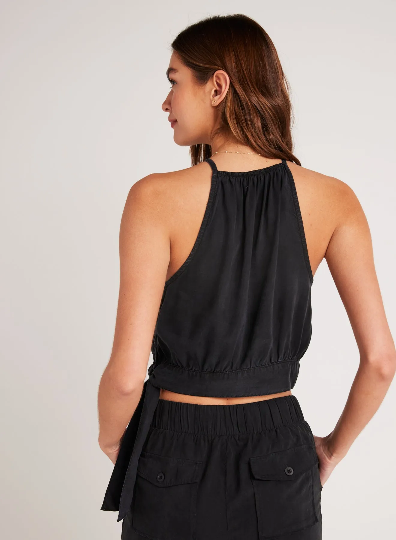 Cropped Side Tie Halter - Black sold by Bella Dahl product image thumbnail 3