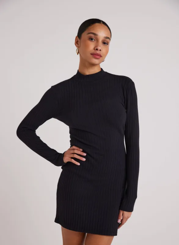 Mini Mock Neck Dress - Black sold by Bella Dahl