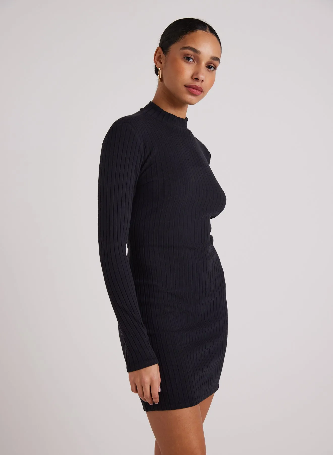 Mini Mock Neck Dress - Black sold by Bella Dahl product image thumbnail 3