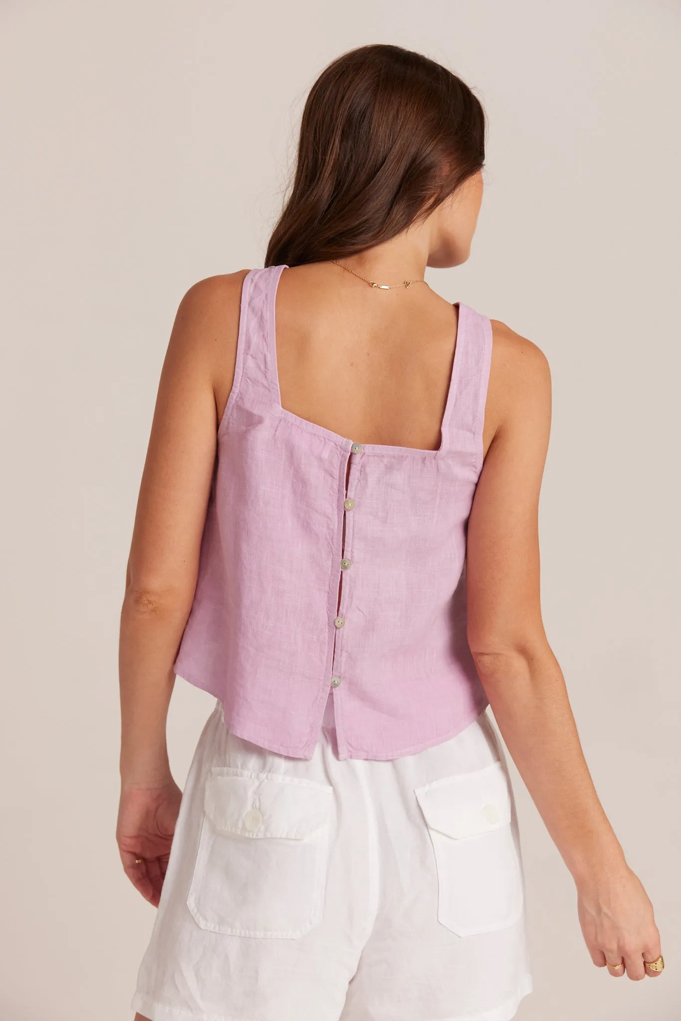 Button Back Linen Tank - Light Orchid sold by Bella Dahl product image thumbnail 2