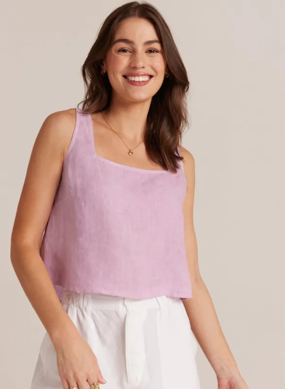 Button Back Linen Tank - Light Orchid sold by Bella Dahl