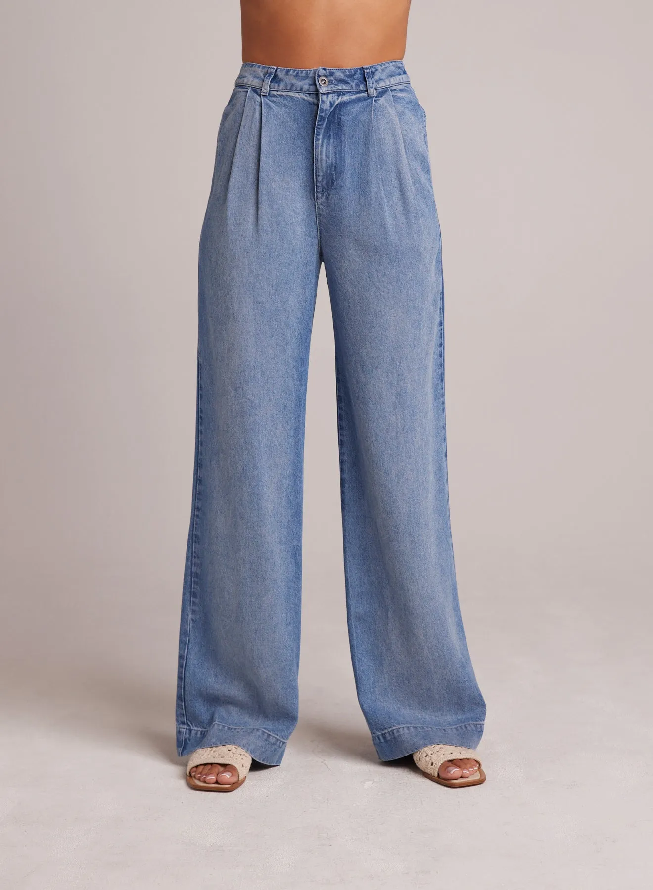 Greta Pleated Wide Leg Trouser- Pacific Salt Wash sold by Bella Dahl product image thumbnail 4