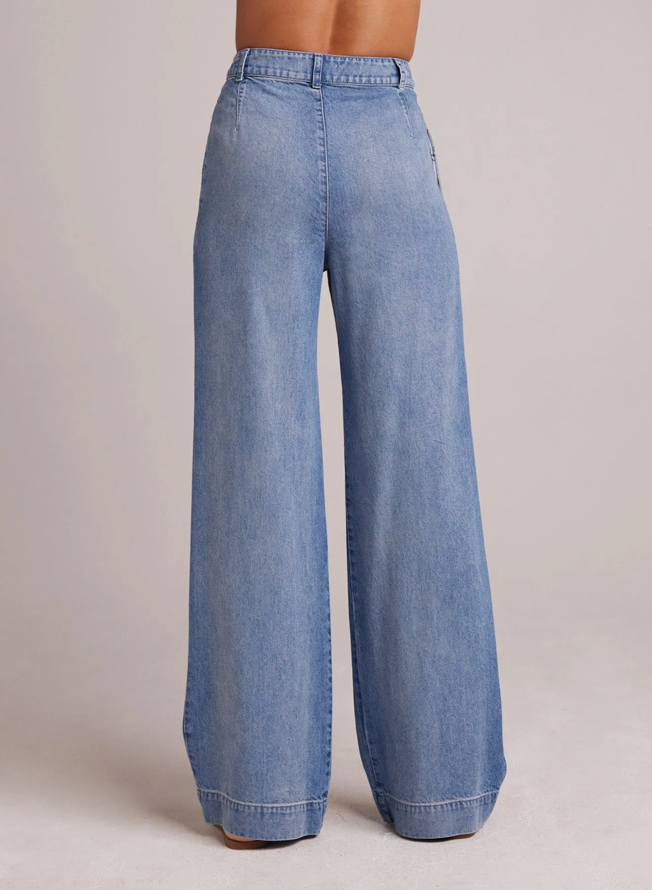 Greta Pleated Wide Leg Trouser- Pacific Salt Wash sold by Bella Dahl product image thumbnail 2