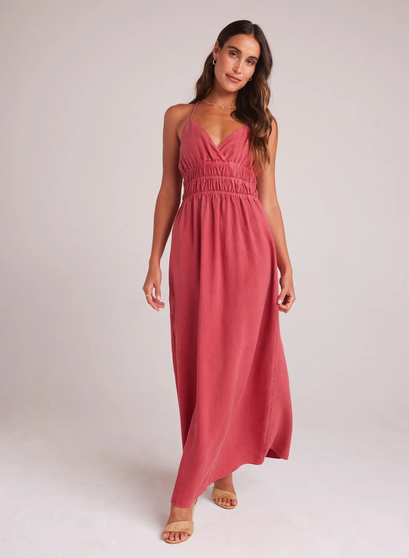 Smocked Cami Maxi Dress - Riviera Red sold by Bella Dahl