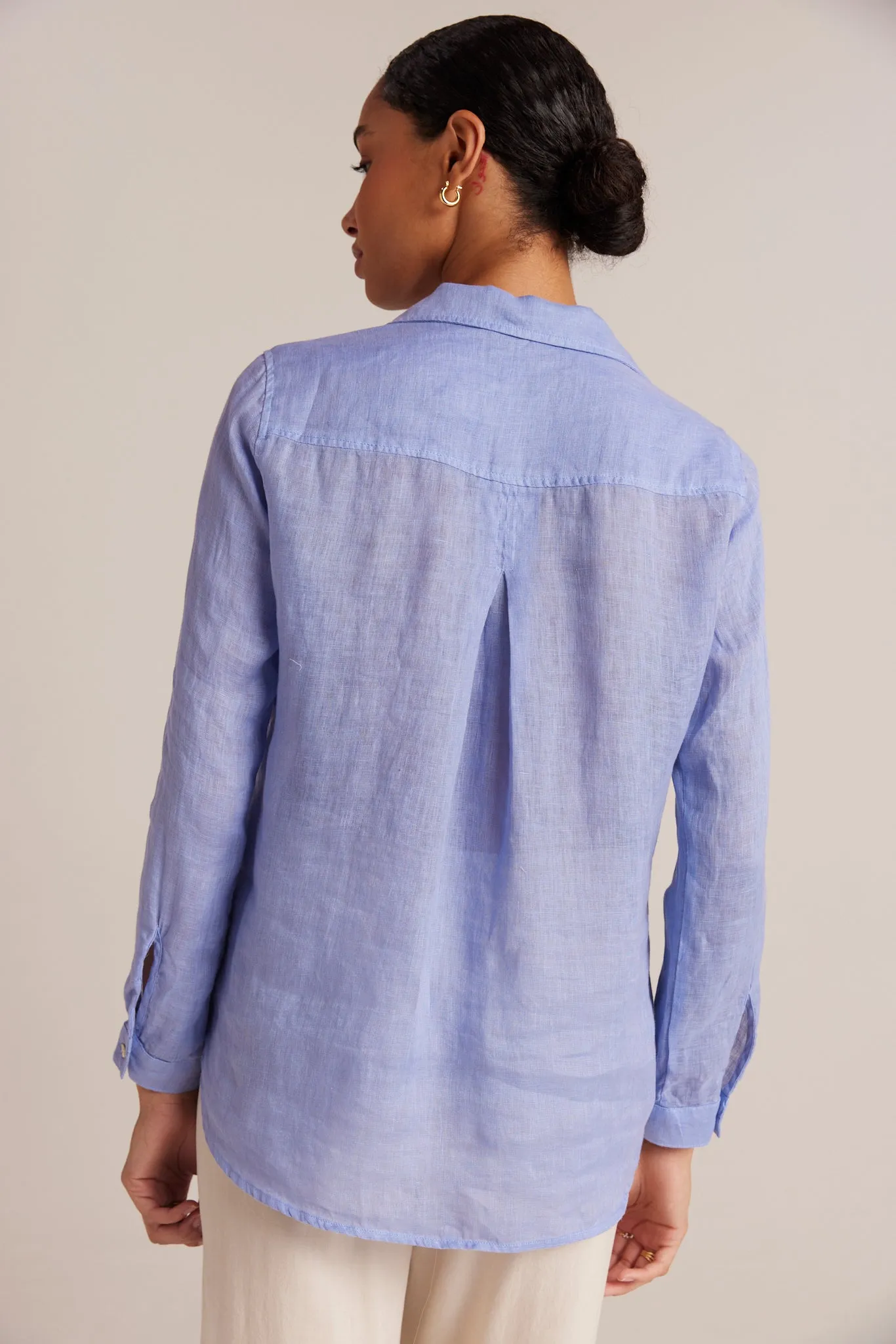 Linen Pocket Button Down - Peri Blue sold by Bella Dahl product image thumbnail 2